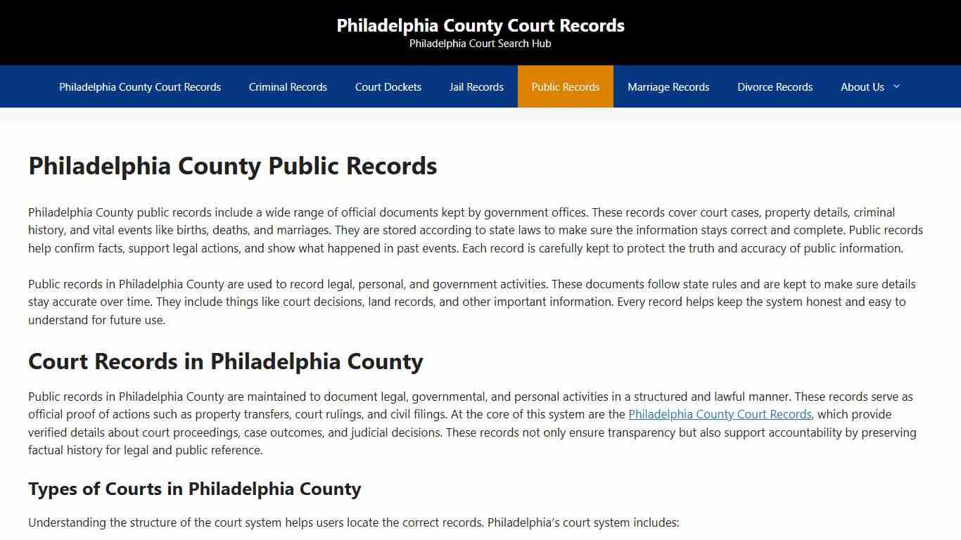 Philadelphia County Public Records